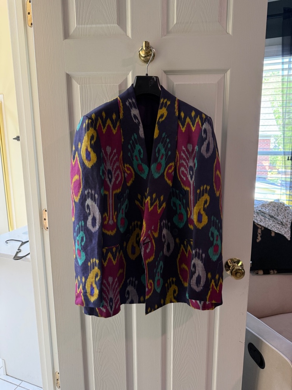 Ralph Lauren Purple Label Multicolor Ikat Wool Blazer